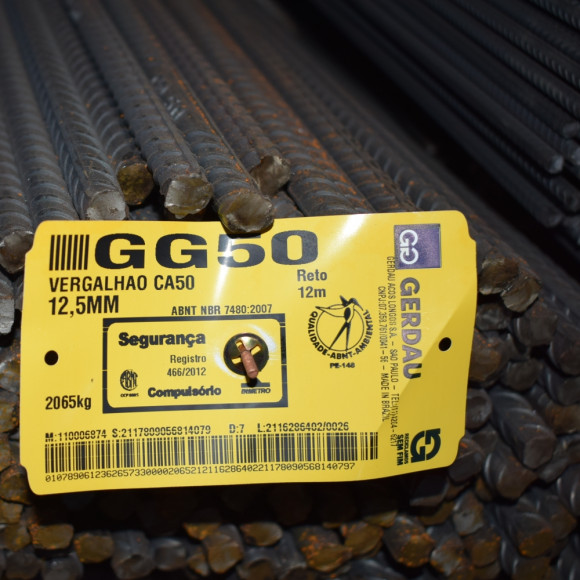 Vergalhao Gg50 12.5mm (1/2) Reto12m Gerdau  KG