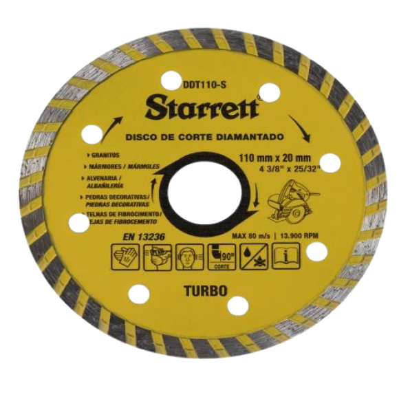 Disco Corte Diamantado Turbo 4.3/8x3/4 Starrett                       