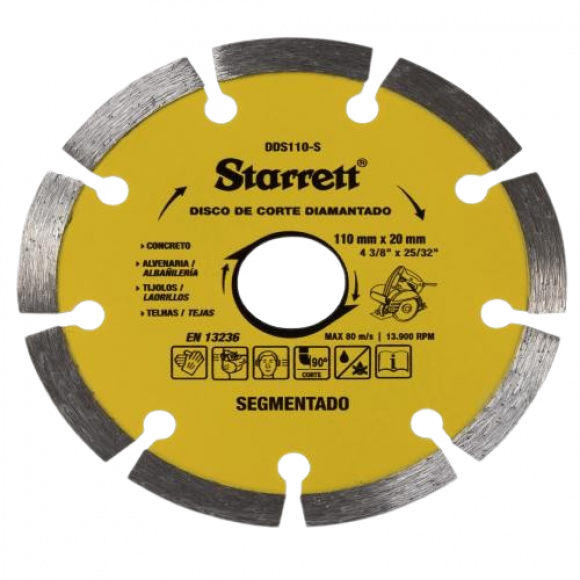 Disco Corte Diamantado Segmentado 4.3/8x3/4 Starrett                  