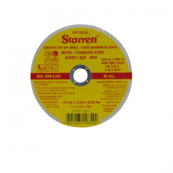 Disco Corte 7x7/8x1,60mm Starrett                                     