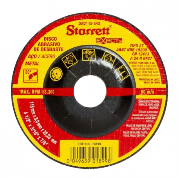 Disco Desbaste 4.1/2x7/8x5,00mm Starrett                              