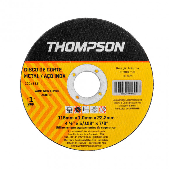 Disco de Corte 7 X 1,6 Thompson             