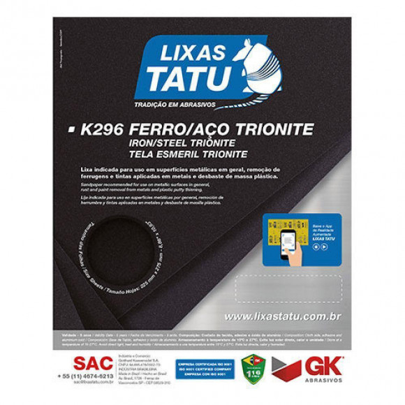 Lixa Ferro/aco K296 120 Tatu                