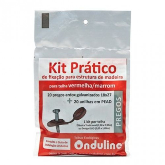 Kit Prego Anilha Onduline Verm/marr 18x27   