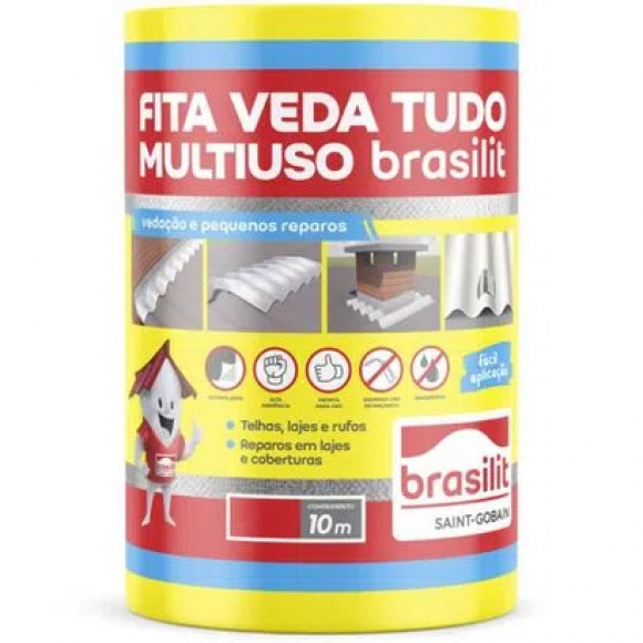 Fita Veda Tudo Aluminizada Brasilit 20 cm x 10 m