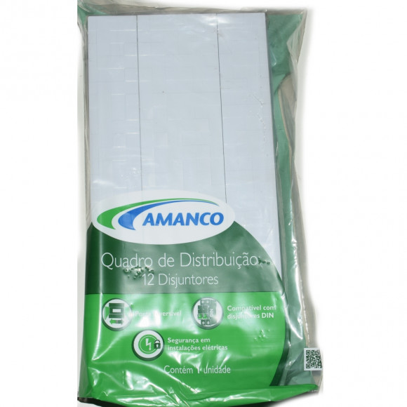 Quadro Distribuição Embutir 12 Disjuntores Mosaico Com Barramento Amanco