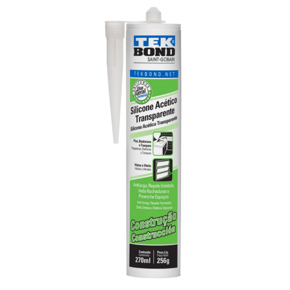 Adesivo Silicone Acetico 270ml Trans Tekbond