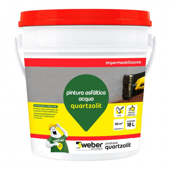 Pintura  Asfaltica 18l Acqua Quartzolit     