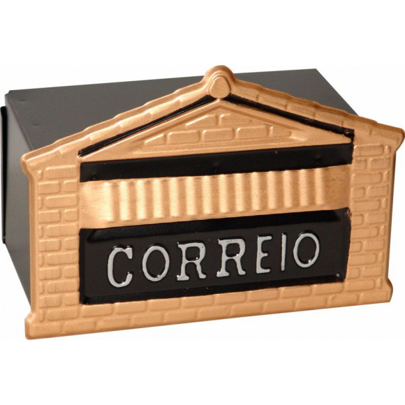 Caixa Correio Colonial Ouro 15x23x11 Muro Ouro de Minas     