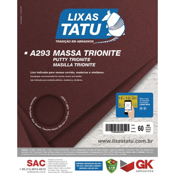 Lixa Massa A293 60 Tatu                     