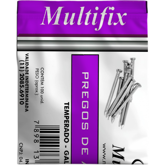 Prego Aco 17x21 Sem Cabeca Pacote C/100 Multifix                      